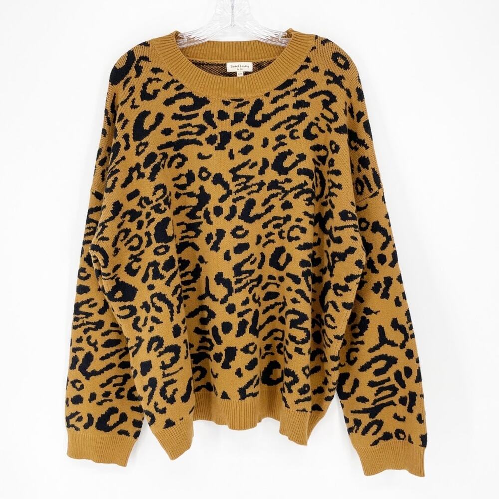 Sweet Lovely By Jen Boutique Leopard Sweater Size 1X/2X
